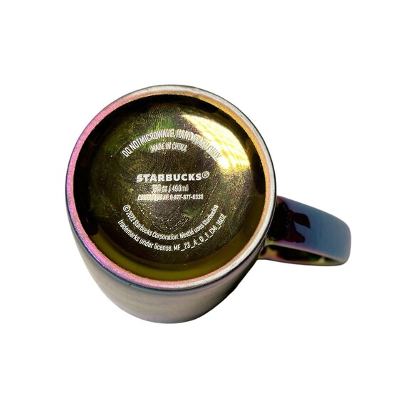 Starbucks 2022 Holiday Coffee Mug 16oz Rainbow Holographic Iridescent- Mermaid - Picture 7 of 7